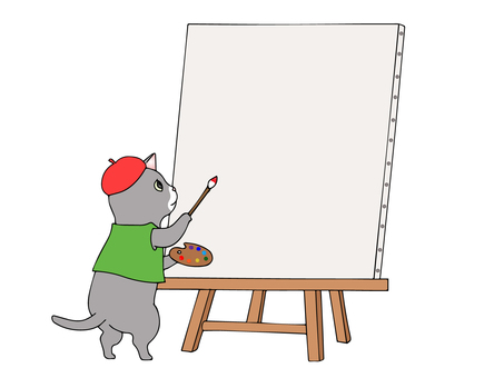 Cat drawing a picture Cat drawing a picture