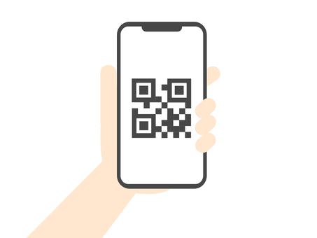Illustration of reading a QR code with a smartphone Illustration of reading a QR code with a smartphone
