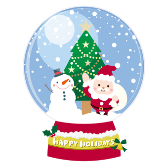 Christmas snow globe santa and snowman Christmas snow globe santa and snowman