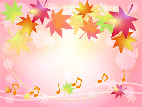 Notes and autumn leaves background Pink Notes and autumn leaves background Pink