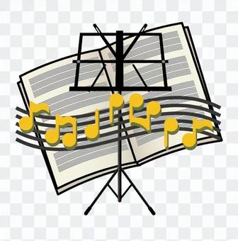 Music stand and score Music stand and score