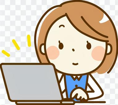 A woman working on a laptop A woman working on a laptop