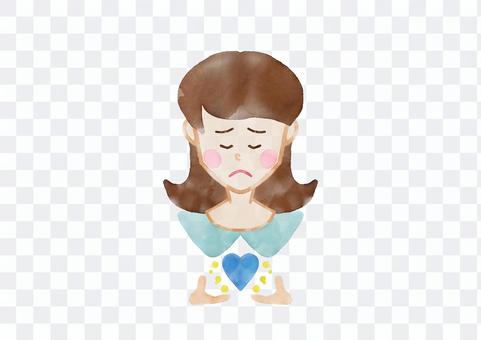 Watercolor handwritten girl's sad feelings Watercolor handwritten girl's sad feelings