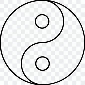 Yin Yang Taijitu Colorless Icon Illustration Material Yin Yang Taijitu Colorless Icon Illustration Material