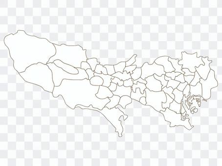 Hand-painted map of Japan Tokyo white Hand-painted map of Japan Tokyo white