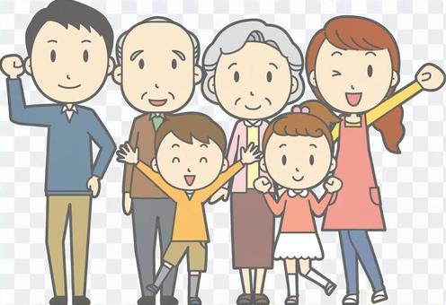 Guts pose in 3 generations-whole body Guts pose in 3 generations-whole body