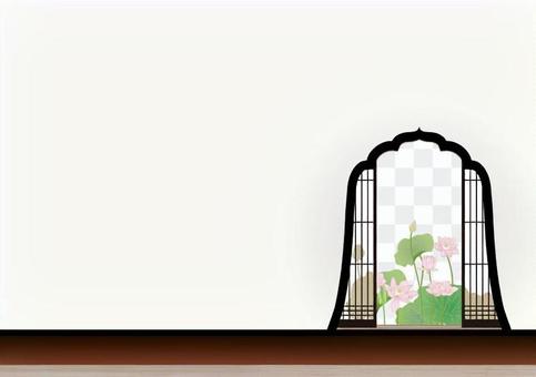 The ancient lotus peeps from the fire lamp window _ horizontal size The ancient lotus peeps from the fire lamp window _ horizontal size