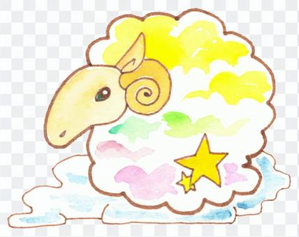 Aries painted in watercolor Aries painted in watercolor