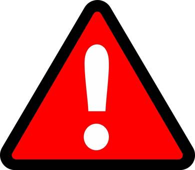 "Caution (red, bordered)" icon "Caution (red, bordered)" icon