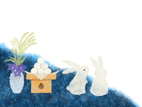 Japanese paper moon viewing rabbit offering Japanese paper moon viewing rabbit offering