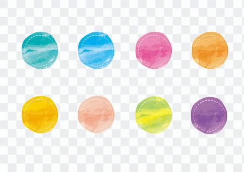 Watercolor _ stitch circle Watercolor _ stitch circle