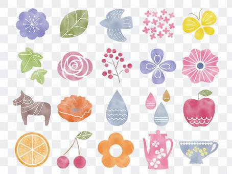 Watercolor style Scandinavian style icon motif 1 Watercolor style Scandinavian style icon motif 1