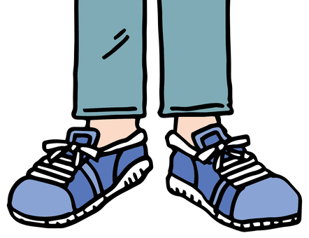 Feet with athletic shoes Feet with athletic shoes