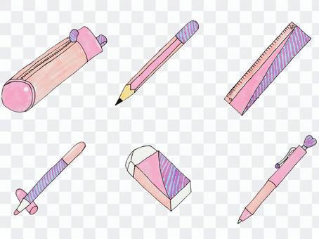 Writing utensil set (pink) Writing utensil set (pink)