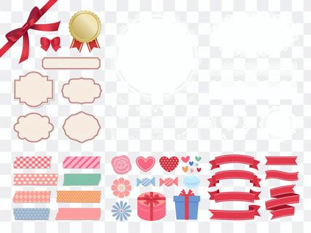 Cute frame and decoration (lace & ribbon) Cute frame and decoration (lace & ribbon)