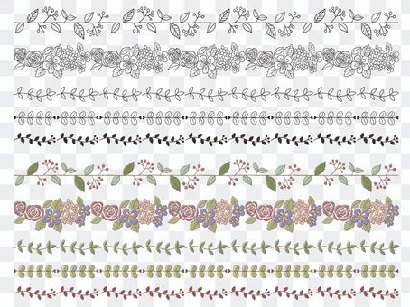 北欧風 手書き 植物 草花 ライン1 北欧風 手書き 植物 草花 ライン1