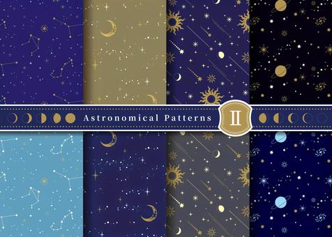 月と星・天体パターンセット2 月と星・天体パターンセット2
