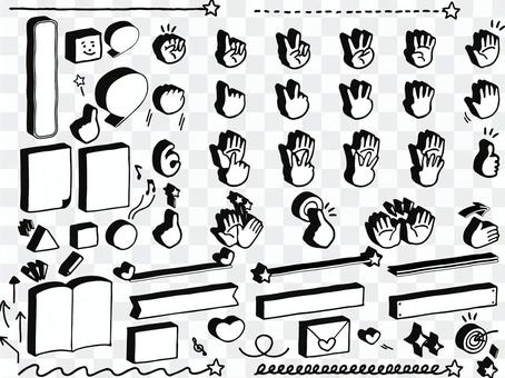 Handwritten illustration material collection Handwritten illustration material collection