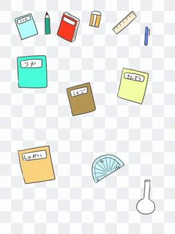 Textbooks and writing utensils Textbooks and writing utensils