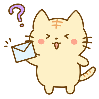 Tabby cat floating on Hatena with an email Tabby cat floating on Hatena with an email