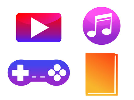 Digital content icon set Digital content icon set