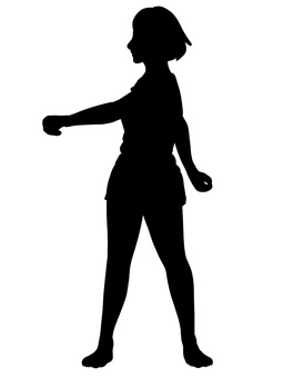 Radio calisthenics twisting exercise silhouette Radio calisthenics twisting exercise silhouette