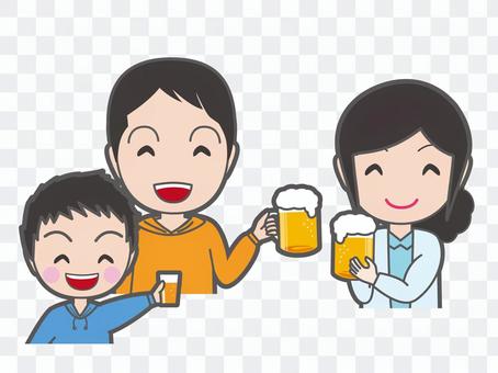 A toast with family A toast with family