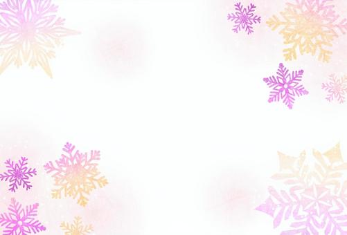 雪の結晶のポストカード赤系 雪の結晶のポストカード赤系