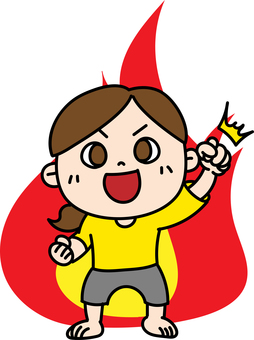 Good luck cheering girl with flames Good luck cheering girl with flames