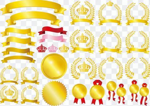 Crown laurel gold gold frame decorative frame background Crown laurel gold gold frame decorative frame background