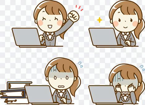 Suit woman and computer Suit woman and computer