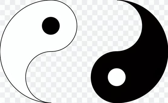 Yin Yang Taijitu Separate Icon Illustration Material Yin Yang Taijitu Separate Icon Illustration Material