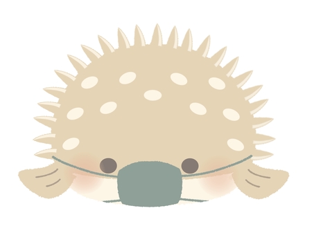No illustration line of masked porcupinefish No illustration line of masked porcupinefish