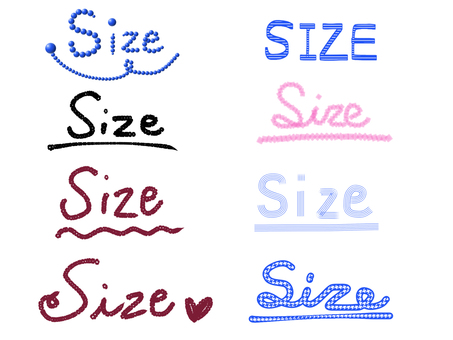 Hand-drawn character "Size" Hand-drawn character "Size"