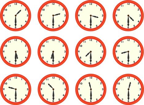Red analog clock Red analog clock