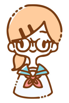 Image of girl in sailor suit_simple color Image of girl in sailor suit_simple color