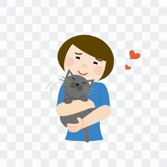 A woman holding a cat A woman holding a cat
