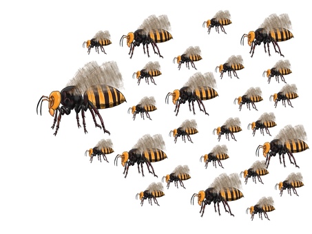 Next to a horde of wasps or giant bee monsters Next to a horde of wasps or giant bee monsters