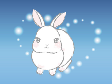 A slightly Japanese-style and simple white rabbit with a heart background A slightly Japanese-style and simple white rabbit with a heart background