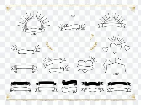 Postcard ribbon frame set Postcard ribbon frame set