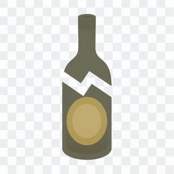 Broken bottle, brown Broken bottle, brown