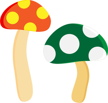 Mushroom 05 Orange and Yellow Green and White Mushroom 05 Orange and Yellow Green and White