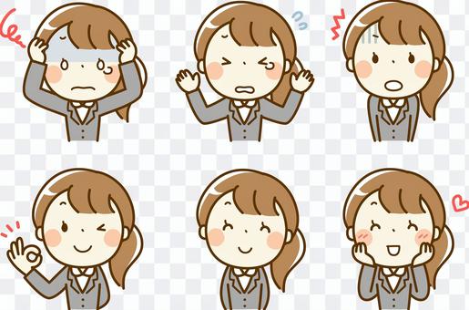 Female facial expressions of suit Female facial expressions of suit