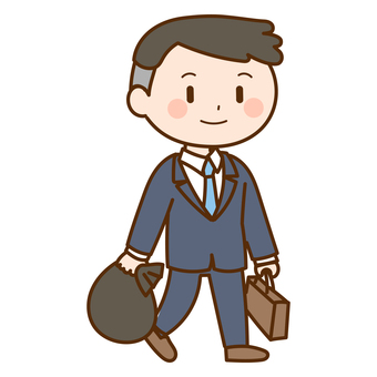 Office worker who throws away trash Office worker who throws away trash