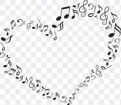 Heart simple made of notes Heart simple made of notes