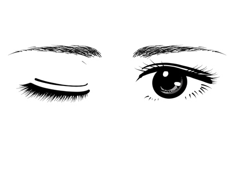 Both eyes wink black gray Both eyes wink black gray