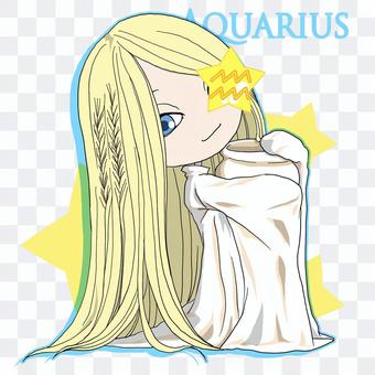Aquarius character 2020_ with background Aquarius character 2020_ with background
