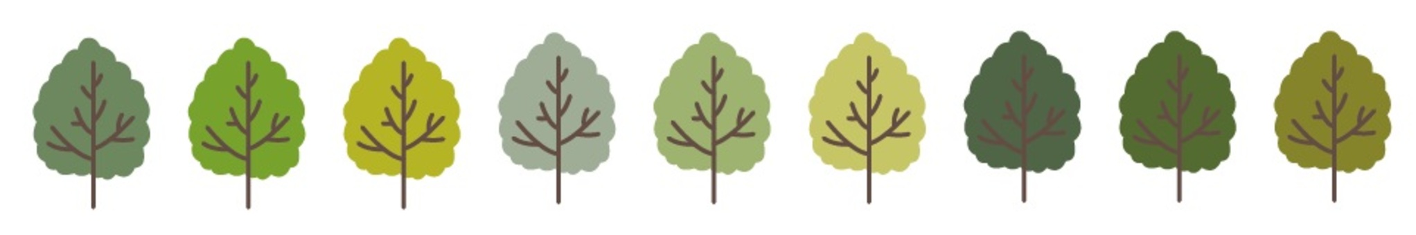 Line of handwritten trees Line of handwritten trees