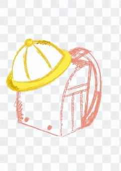 School cap with school bag School cap with school bag