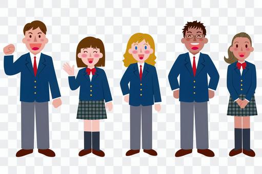 Students from different countries-whole body Students from different countries-whole body